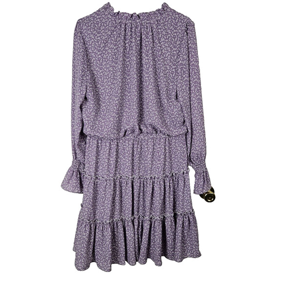 Ellen Tracey Peasant Dress Size L Knee/Midi Purple Ren Faire Lined Long Sleeve - Picture 3 of 8